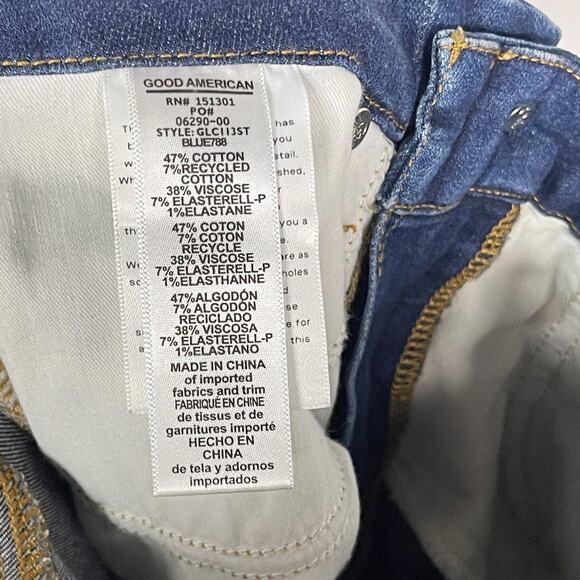 Good American Size 4 / 27 Good Legs Skinny Jeans Medium Wash Blue Stretch Cotton - Picture 9 of 11